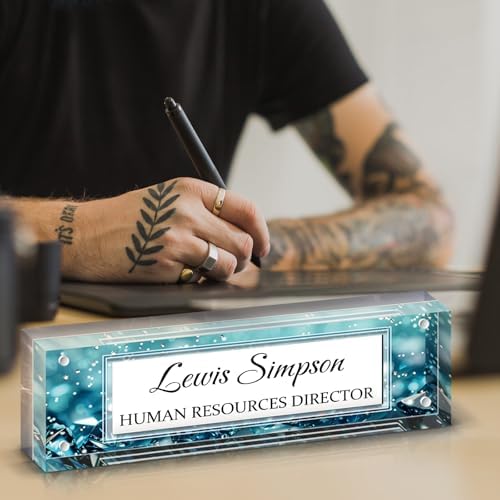 Desk Name Plate Personalized, Desk Double sided pattern Name Plate Personalized Office Desk Decor for Women and Men , Teacher Nurse Boss Employee Appreciation Gifts (Two colors-2, fixed pattern) - Image 4