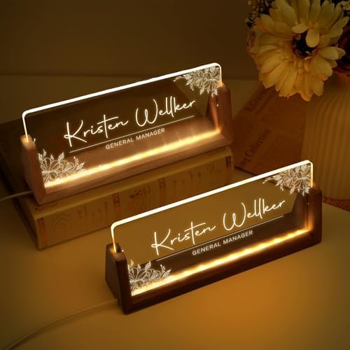Custom Name Plate for Desk, Personalized Light Up Acrylic Desk Name Plate, Personalized Office Gifts for Boss Coworkers Teacher, Employee Appreciation GIfts, Office Decor for Women Men - Image 5