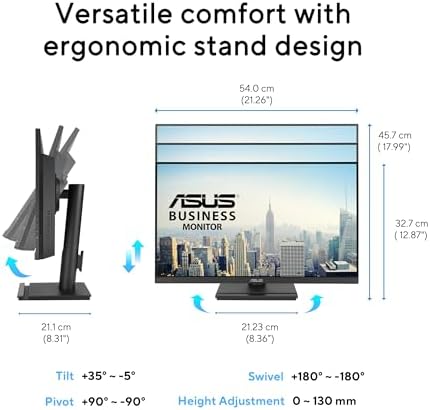 ASUS VA249QGS 24 Inch 1080P 120Hz Computer Monitor, USB Docking, Ergonomic - Image 6
