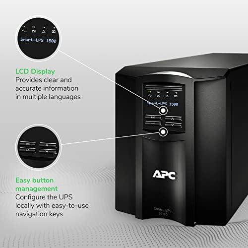 APC 1500VA Smart UPS with SmartConnect, SMT1500C Sinewave UPS Battery Backup, AVR, 120V, Line Interactive Uninterruptible Power Supply - Image 2