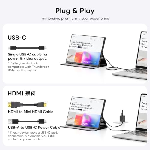 10.5" Portable Monitor with Smart Cover 1280P HDR Travel Monitor for Laptop - Image 4
