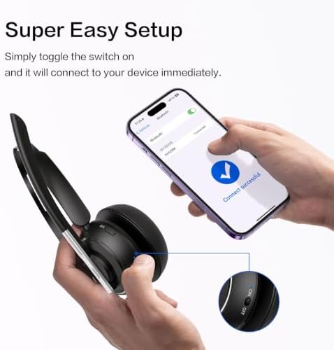 Wireless Headset with Mic for Work Bluetooth Headset with Microphone for PC - Image 2
