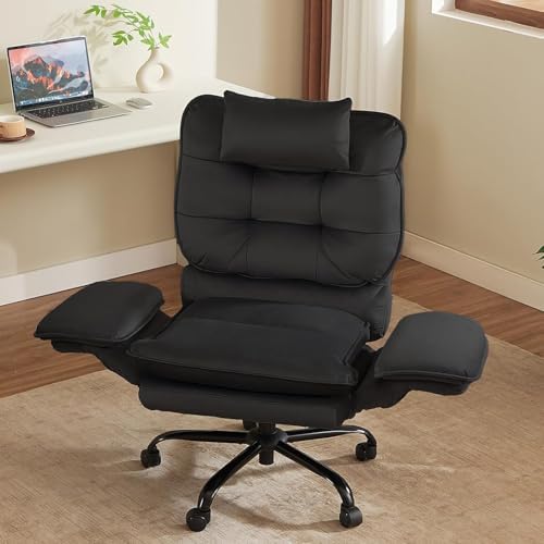 Bestier Criss Cross Chair with Flip-Up Armrests and Headrest, Black Velvet by Bestier