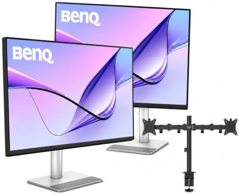 BenQ MA320U 32" 4K IPS HDR Monitors, Pack of 2, with Heavy-Duty Dual Desk Mount Stand, USB-C 90W, Mac Color Match, USB Hub, 99% sRGB, 97% DCI-P3, for MacBook Pro/Air & PC by BenQ