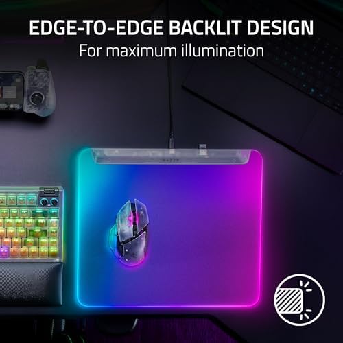 Razer Firefly V2 Pro Fully Illuminated RGB Gaming Mouse Mat, Phantom White - Image 2