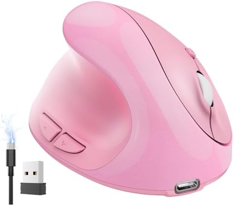 Left‑Hand Ergonomic Vertical Wireless Mouse Type‑C Rechargeable 6‑Btn Mice by ATTOE