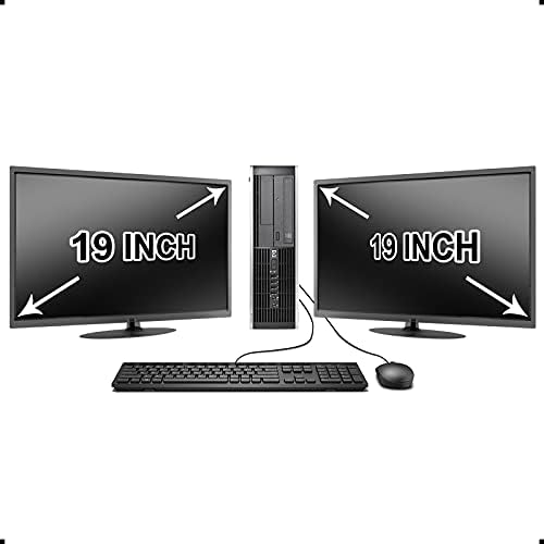 HP Elite Desktop Computer, Intel Core i5 3.1GHz, 8GB RAM, 1TB SATA HDD, Keyboard & Mouse, Wi-Fi, Dual 19in LCD Monitors (Brands Vary), DVD-ROM, Windows 10, (Renewed) by Amazon+Renewed