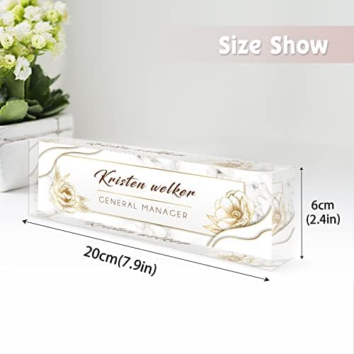 Desk Name Plate Personalized, Custom Name Plates for Desks, Office Desk Decor, Unique Clear Acrylic Glass Block, Personalized Office Gifts for Women Men Coworkers Boss Teachers, Appreciation Gifts - Image 3