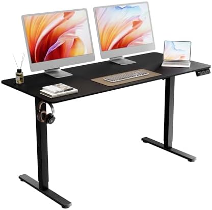 55"x24" Standing Desk, Height Adjustable Sit-Stand Home Office, Black by ERGOMAKER