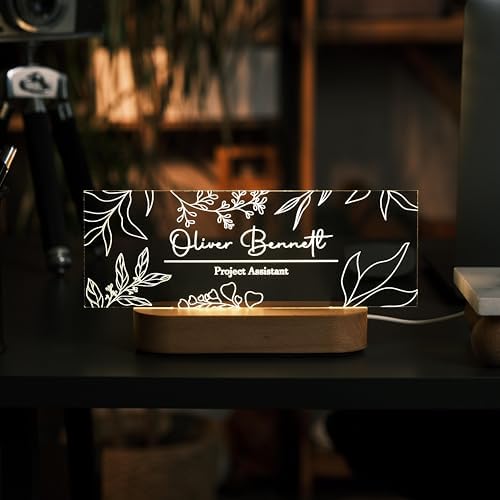 Personalized LED Desk Name Plate – Custom Office Name Sign - Image 2