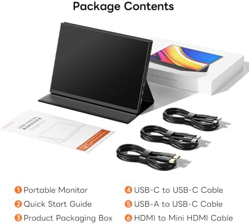 10.5" Portable Monitor with Smart Cover 1280P HDR Travel Monitor for Laptop - Image 7