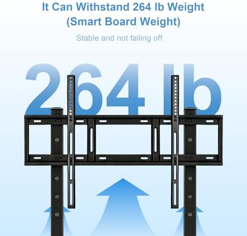 Smart Board Stand with Wheels,Height Adjustable Mobile Rolling Stand for Classroom & Office, Holds up to 300lbs, Whiteboard Portable Cart on Wheels (for 49-100 Inch Smart Board) - Image 4