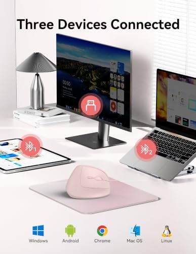 TECKNET Ergonomic Mouse, BT5.3/2.4G, Silent Wireless Vertical, Rechargeable - Image 2