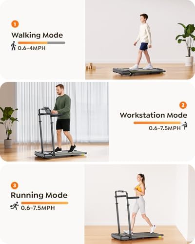 Acezoe 3 in 1 Under Desk Treadmill with Incline, Walking Pad with Removable Desk Workstation, Adjustable Height for Different Need, 300lbs Capacity, Foldable Compact for Home Small Office - Image 3