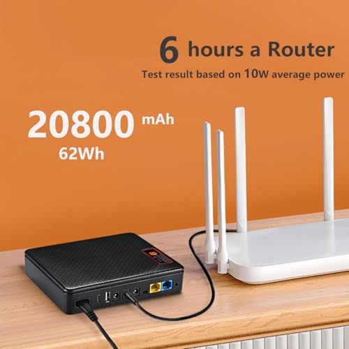 DC UPS 20800mAh(62Wh) Battery Backup for Router 12V⎓1.5A 9V⎓1A, USB 5V/2A Mini UPS for WiFi Router Uninterruptible Power Supply - Image 2