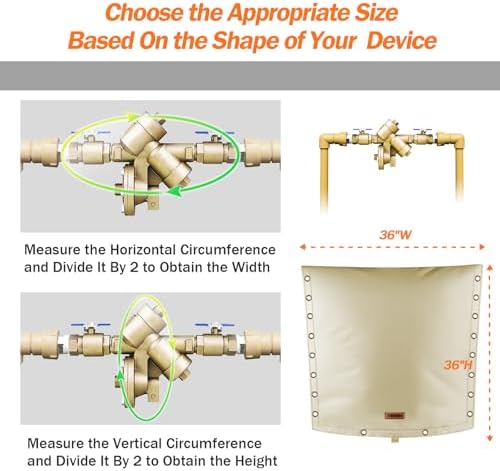 TOHONFOO 3-Way Open Backflow Preventer Pipe Cover Outside, 36"Wx36"H, Beige - Image 3