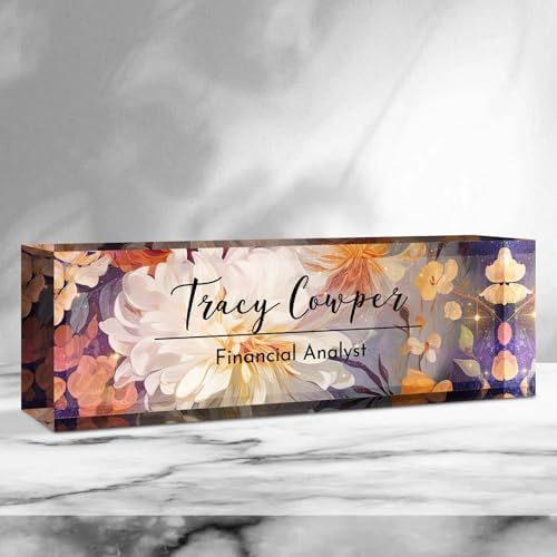 Desk Name Plate Personalized, Custom Name Plate for Desk, Acrylic Desktop Accessories, Office Gift & Decor for Women Men, Teacher Nurse Boss Employee Appreciation Gifts by PersonalizedGifts