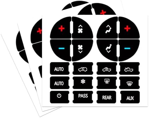 3PCS AC Dash Button Stickers, Radio Electrical Accessories, Automotive Decals for Fixing Ruined Faded A/C Control Buttons, AC Dash Repair Kit Decal Stickers Replacement for Most Cars (3PCS) by Unknown