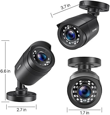 ZOSI 2.0MP 1080p 1920TVL Outdoor Indoor Weatherproof Security Camera Black - Image 3