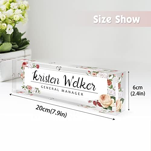 Desk Name Plate Personalized, Custom Name Plates for Desks, Personalized Acrylic Name Plate for Desk, Office Gifts for Coworkers, Boss, Employee, Teacher, Nurse, Doctor (Wild Rose) - Image 6