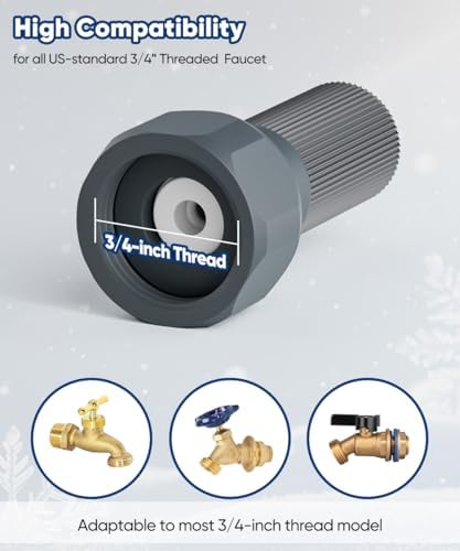 3/4-Inch Thread Faucet Freeze Protection Valve, Freeze Proof Faucet Cover for Outdoors, Winter Frost Proof Auto Temperature Control for Garden, Lawn & Yard Spigot, GRY, 4pcs - Image 5