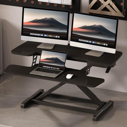 FLEXISPOT Standing Desk Converter, 36", Black - Image 2