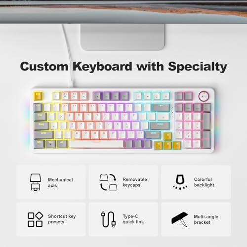 AK96 Red Switch Gaming Smart Mechanical Keyboard 96 Keys, White - Image 6