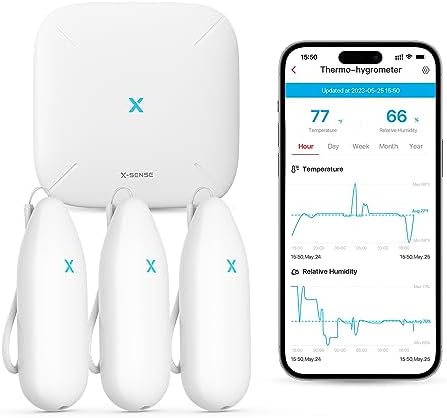 X-Sense Indoor Wi-Fi Thermometer Hygrometer, 3 Sensors & Base Station by X-Sense