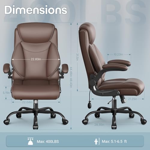 Ergonomic Office Chair,Inflatable Lumbar Support High Back Chair,Brown - Image 2