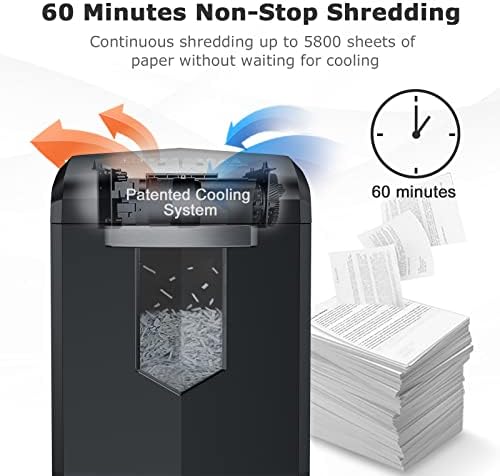 Bonsaii 18-Sheet Cross-Cut 60-Min Run Heavy Duty Paper Shredder - Image 3