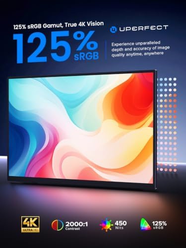 UPERFECT 4K Portable Monitor Touchscreen, 15.6” 125% sRGB Laptop Monitor - Image 4