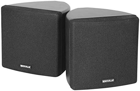 Rockville Cube 70V Black 3.5" Commercial Restaurant Wall Speakers Pair by Rockville