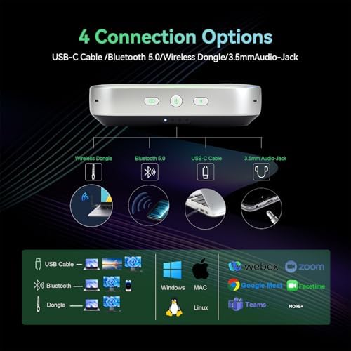 4K Conference Room Camera System, AI Auto-Tracking 4K PTZ Camera 3x Optical Zoom 92° Wide-Angle and Bluetooth Speakerphone 16.4FT Voice Pickup for Conferencing Worship Church Education Medical - Image 7