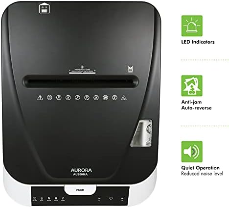 Aurora Commercial Grade 200-Sheet Auto Feed High Security Micro-Cut Paper Shredder/ 60 Minutes/Security Level P-5 - Image 6