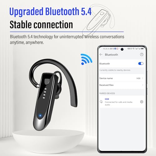 Atheewon Bluetooth Earpiece, Wireless Handsfree with Noise Cancelling Mic - Image 4