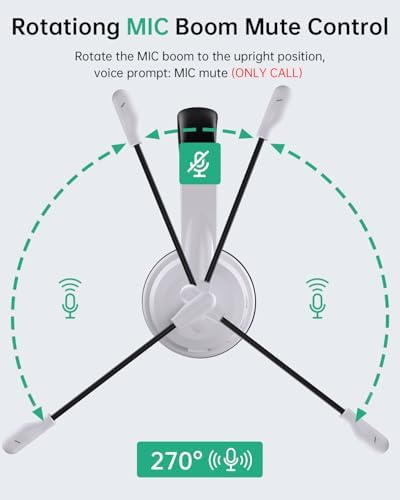 AOC Wireless Headset with Mic for Work, AI Noise Cancelling, Bluetooth - Image 7