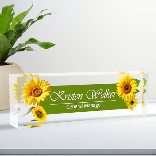 Custom Acrylic Name Plate for Desk, Personalized Office Decor by Ueedklaayy