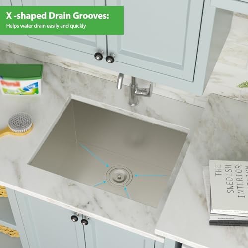 23 Inch Undermount Stainless Steel Laundry Sink - Image 5