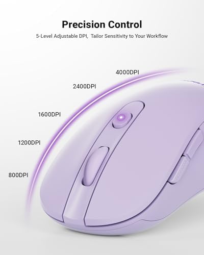 wegear USB Wireless Mouse for Laptop PC Mac, 2.4GHz Cordless Mouse-Purple - Image 3