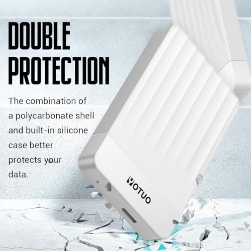 YOTUO 1TB External Hard Drive, Portable Storage Expansion HDD, USB 3.0 & USB-C for PC, Mac, Desktop, Laptop, Smartphone, PS4, Xbox One, Xbox 360, Office & Game, White - Image 4