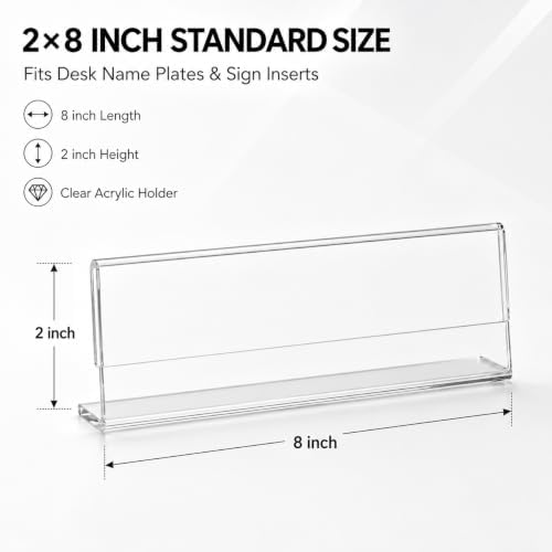 NIUBEE Acrylic Name Plates for Desks,12 Pack,Sign Holder for Meeting Office - Image 3