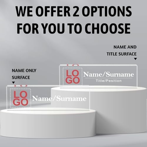 Custom Name Plate for Desk | Personalized Logo Desk Name Plate | Personalized Boss Employee Teacher Appreciation Gifts | Acrylic Name Plate Office Desk Accessories - Image 2