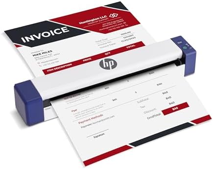 HP PS100W Portable Document Scanner for Laptop, Wi-Fi Direct, 8.5" x 14" by Unknown