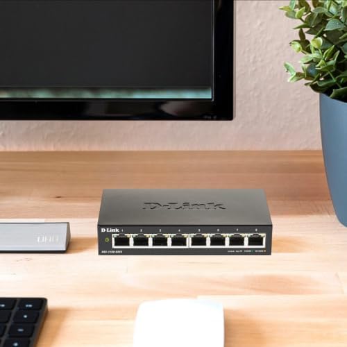 D-Link 8-Port Gigabit Smart Managed Ethernet Switch, L2,VLANs, QoS, IGMP Snooping, LAG, Sturdy Metal with Shielded Ports, Desktop, Fanless, Follows NDAA/TAA, Lifetime Product Coverage (DGS-1100-08V2) - Image 3