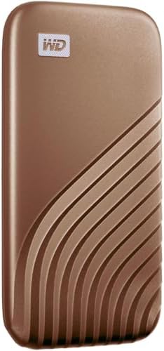 Western Digital 2TB My Passport SSD Portable External Solid State Drive, Gold, Sturdy and Blazing Fast, Password Protection with Hardware Encryption - WDBAGF0020BGD-WESN by WesternDigital