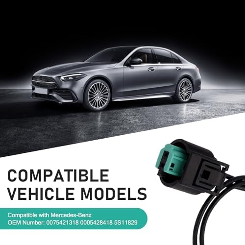 2 PCS Outside Ambient Air Temperature Sensor and Plug Kit,Import Direct Ambient Temp Sensor Connector, OEM #0075421318 0005428418 5S11829, Compatible with Benz (Black) - Image 6