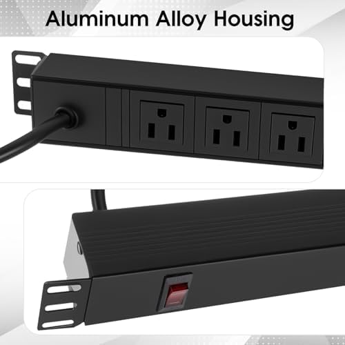8 Outlet Rack Mount PDU Power Strip, 15A, 125V, 1875W - Image 4