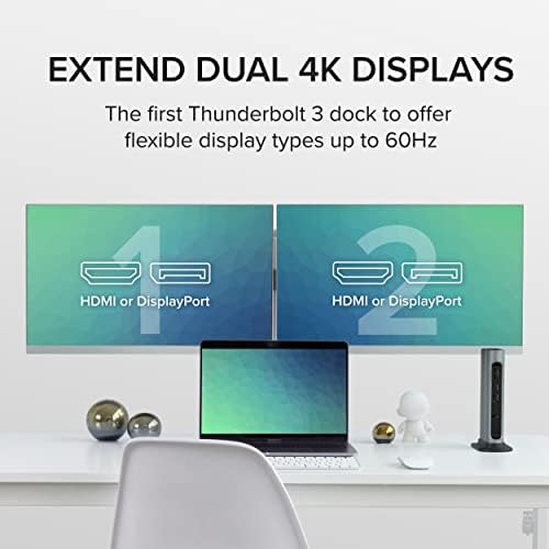 Plugable 14-in-1 USB-C and Thunderbolt Dock - 40Gbps, 96W Charging, Compatible with Mac and Windows, 2X HDMI 2.0 and DisplayPort 4K60, 7X USB, Ethernet, Certified, Driverless, Replaced by TBT4-UDZ - Image 3