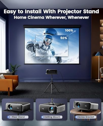 [Built-in Apps/4K Support] Smart Outdoor Projector with WiFi and Bluetooth, Movie Projector, DoIby Audio with Dual Speaker, Auto Focus w/ YouTube&PrimeVideo Proyector, Upgrad P62 Pro - Image 6