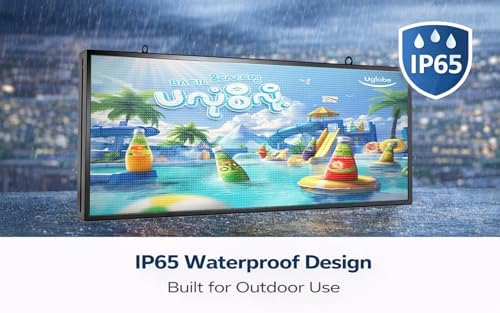 P5 Outdoor LED Advertising Sign 39"x14" Full Color Programmable Digital Display, Scrolling Message Board with WiFi & USB Control, Aluminum Frame for Storefront Business Promotion - Image 6